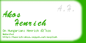 akos henrich business card